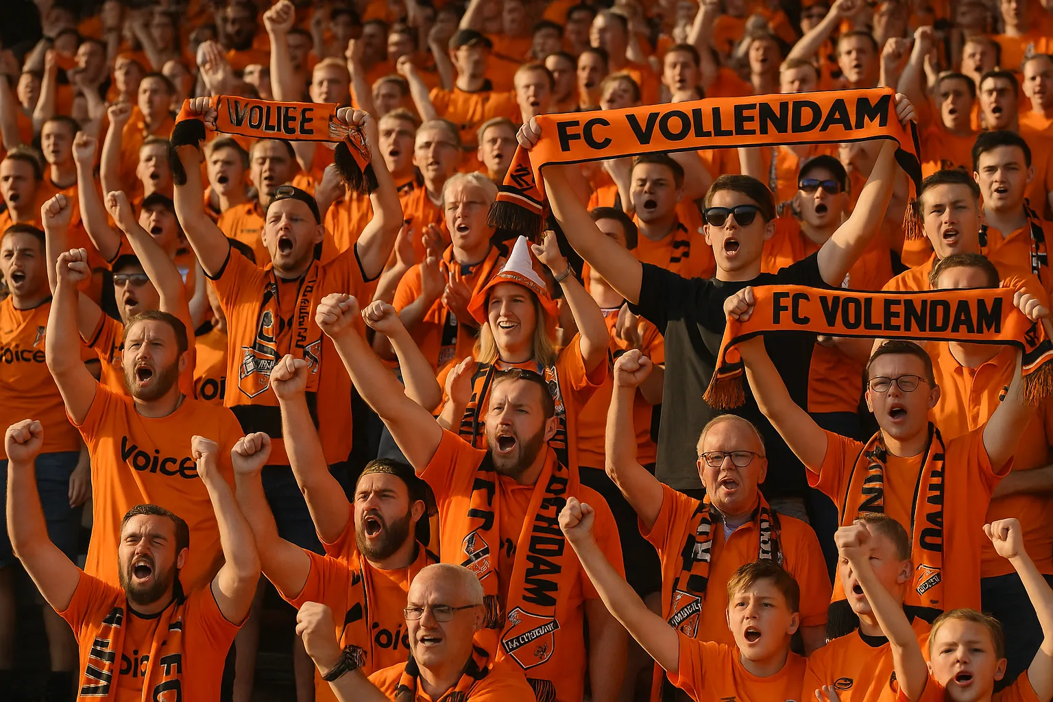 FC Volendam fans in orange