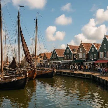 Historic harbor of Volendam Netherlands