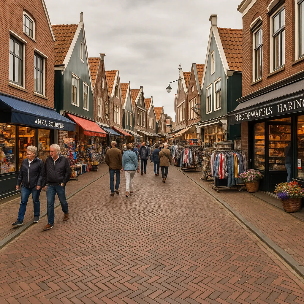 Shopping street in Volendam