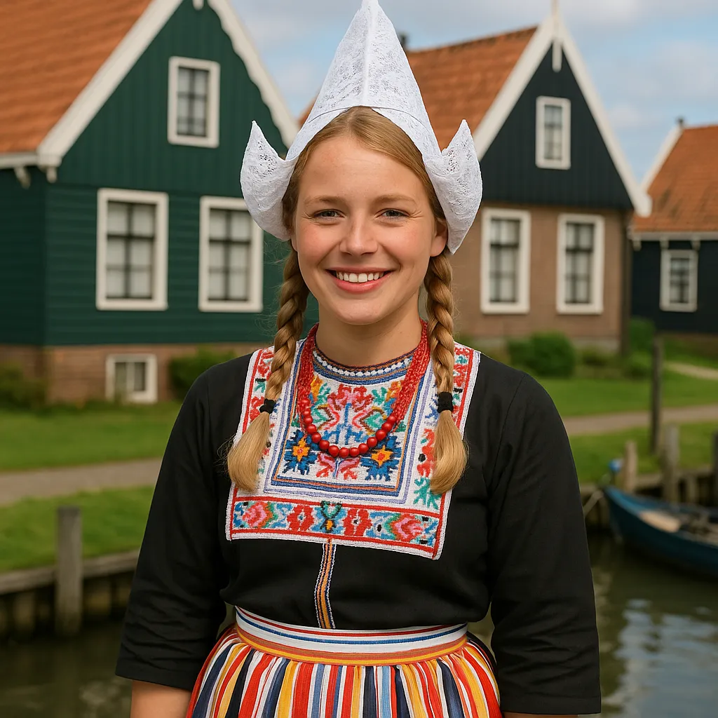 Traditional Volendam costume photo opportunity